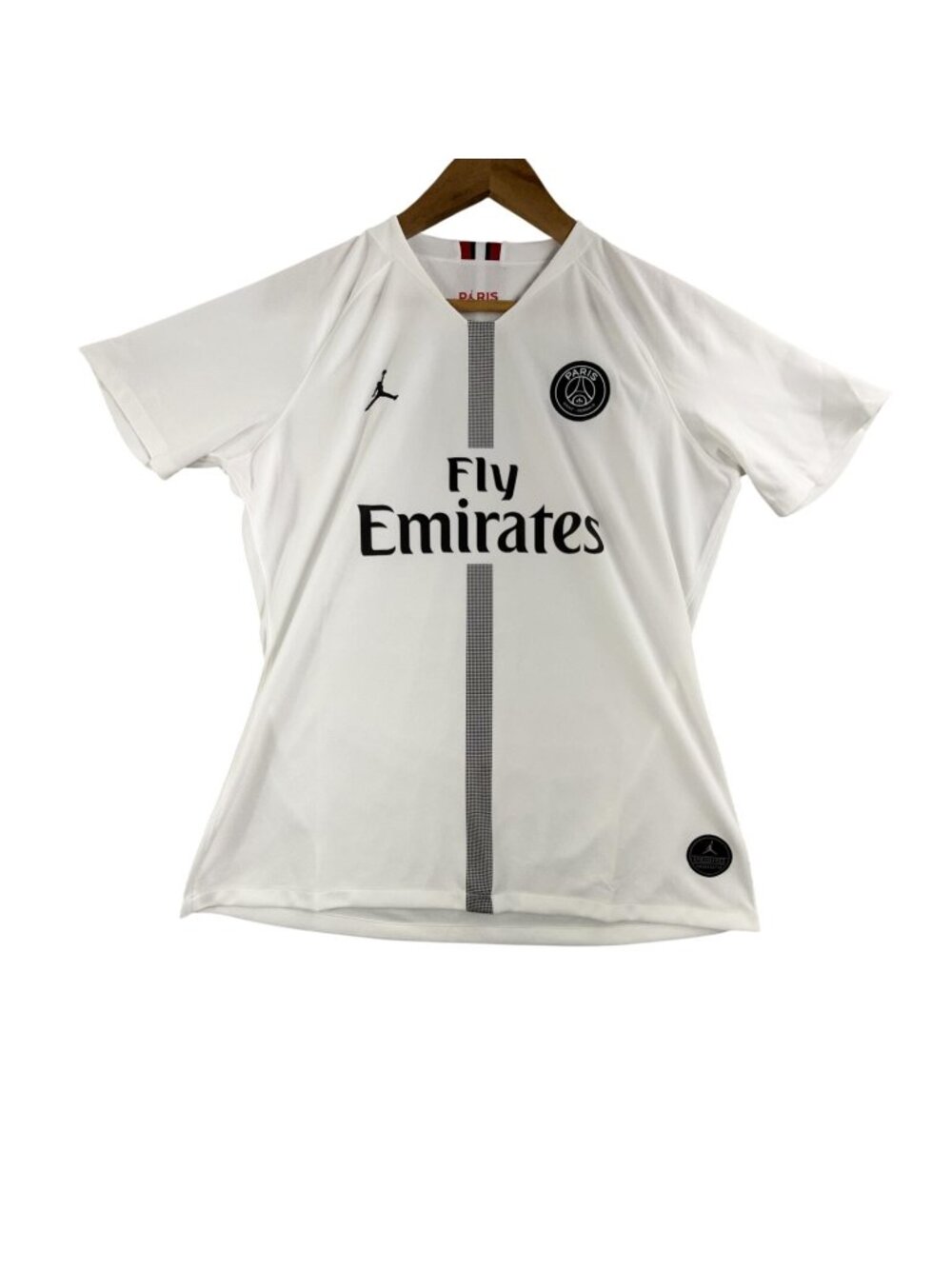 Paris Saint-Germain Jersey Mens Large White Soccer Nike Jordan Fly Emirates - Picture 1 of 12